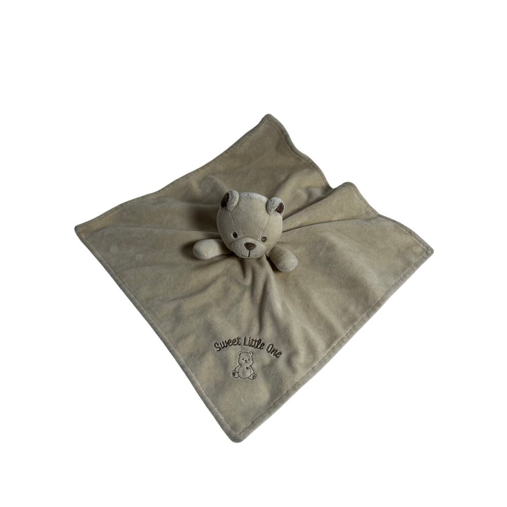 Little Me Baby Bear Stuffy lovey soft velvet  satin Sweet Little One embroider